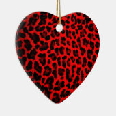 Red Leopard Print Keramisch Ornament (Rechts)