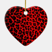 Red Leopard Print Keramisch Ornament (Achterkant)