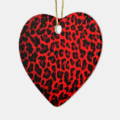 Red Leopard Print Keramisch Ornament (Links)