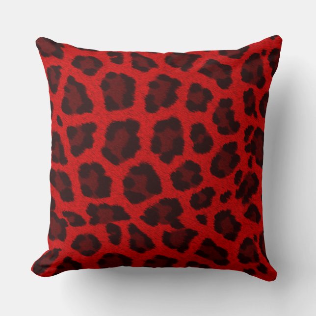 Red Leopard Print Kussen (Voorkant)