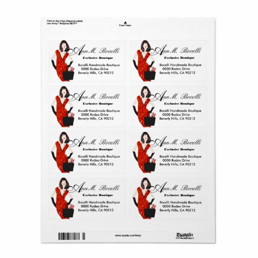 Red Leopard Print Mode Etiket (Full Sheet)