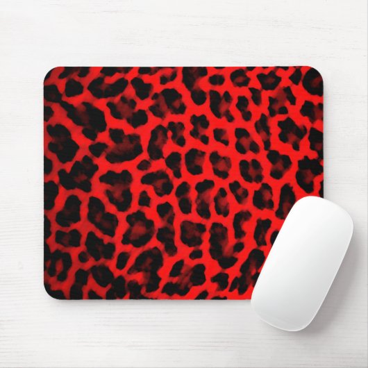 Red Leopard Print Muismat (Met muis)
