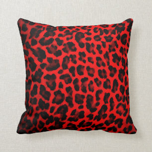Red Leopard Print Pillow Kussen