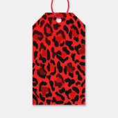 Red Leopard Print Retro Kerstman Kerstmis Cadeaulabel (Achterkant)