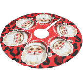 Red Leopard Print Retro Kerstman Kerstmis Kerstboom Rok (Gekanteld)