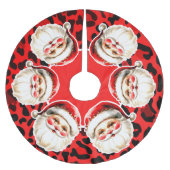 Red Leopard Print Retro Kerstman Kerstmis Kerstboom Rok (Voorkant)