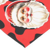 Red Leopard Print Retro Kerstman Kerstmis Korte Tafelloper (Hoek)