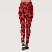 Red Leopard Print Retro Kerstman Kerstmis Leggings (Achterkant)