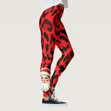 Red Leopard Print Retro Kerstman Kerstmis