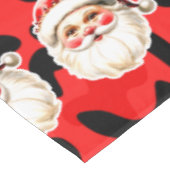 Red Leopard Print Retro Kerstman Kerstmis Tafelkleed (Gekanteld)