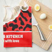 Red Leopard Print Retro Kerstman Kerstmis Theedoek (Quarter Fold)