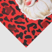 Red Leopard Print Retro Kerstman Kerstmis Tissuepapier (Detail)