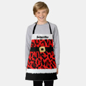 Red Leopard Print Santa Costume Christmas Kinder Schort (Gedragen)