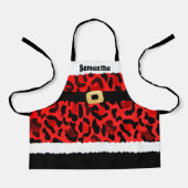 Red Leopard Print Santa Costume Christmas Kinder Schort (Voorkant)