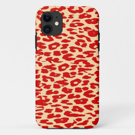 Red Leopard Print Skin Fur Case-Mate iPhone Case (Achterkant)