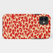 Red Leopard Print Skin Fur Case-Mate iPhone Case (Achterkant (horizontaal))