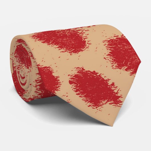 Red Leopard Print Skin Stropdas (Opgerold)