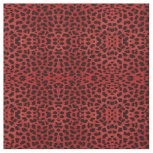 Red Leopard Print Stof