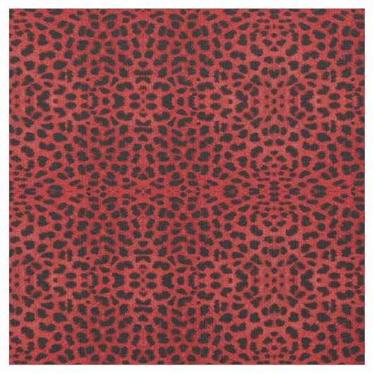 Red Leopard Print Stof (Close Up)