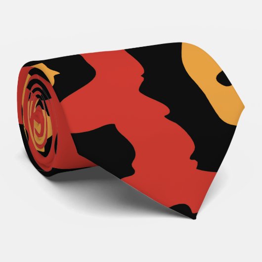 Red Leopard Print Stropdas (Opgerold)