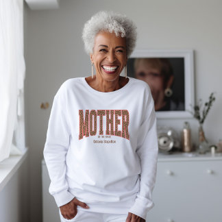 Red + Leopard Print Varsity MOTHER OF THE BRIDE Trui