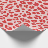 Red Leopard Print Wrapping Paper Cadeaupapier (Hoek)
