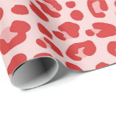 Red Leopard Print Wrapping Paper Cadeaupapier (Rol Hoek)