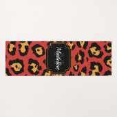 Red Leopard Print Yogamat (Achterkant (horizontaal))