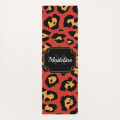 Red Leopard Print Yogamat (Achterkant)
