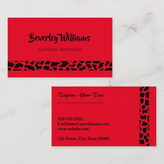 Red Leopard Professional Visitekaartje (Voorkant / Achterkant)
