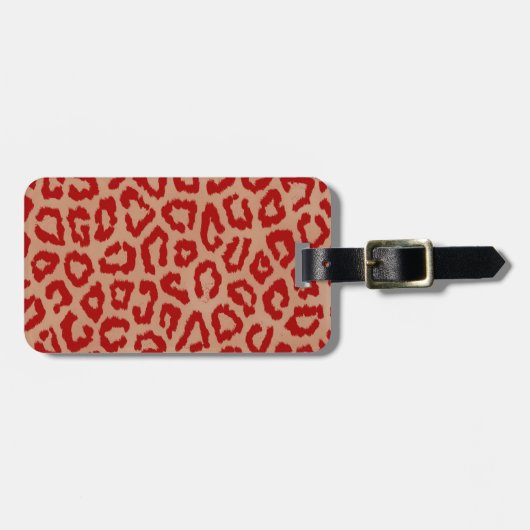 Red Leopard Skin Art Bagagelabel (Voorkant horizontaal)