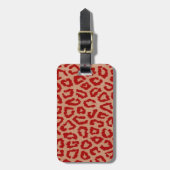 Red Leopard Skin Art Bagagelabel (Voorkant verticaal)
