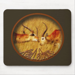 Red Letchwe-gevechten, wilde fauna safari-muismatt Muismat