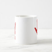 Red Lets Rock Today Hand Pose Grunge Mok (Center)