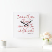 Red Letter Jesus Promise-He is met u Scripts Vierkante Klok (Huis)