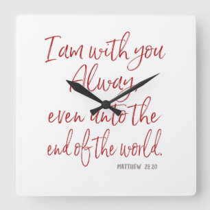 Red Letter Jesus Promise-He is met u Scripts Vierkante Klok