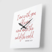 Red Letter Jesus Promise-He is met u Scripts Vierkante Klok (Hoek)