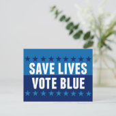 Red levens, stem blauw 2026 verkiezing briefkaart (Staand voorkant)