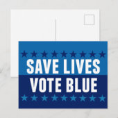 Red levens, stem blauw 2026 verkiezing briefkaart (Voorkant / Achterkant)