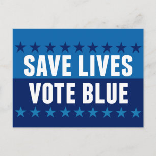 Red levens, stem blauw 2026 verkiezing briefkaart