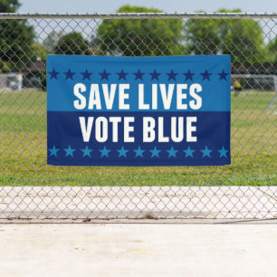 Red levens, stem blauw 2026 verkiezing democraat spandoek
