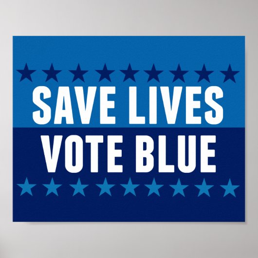 Red levens stem blauw poster (Voorkant)