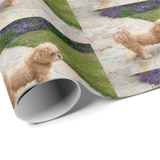 Red Lhasa Apso Cadeaupapier (Rol Hoek)