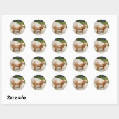 Red Lhasa Apso Ronde Sticker (Vel)