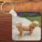 Red Lhasa Apso Sleutelhanger (Voorkant)