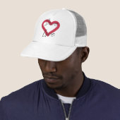 Red liefde. Tekst. Hart. Trucker Pet (In situ)