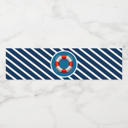 Red Lifesaver nautische verjaardagsfeestje Waterfles Etiket (Enkel label)