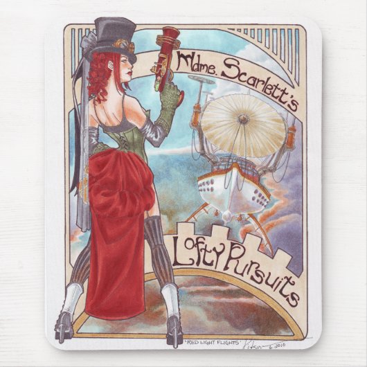 Red Light Flight Mousepad Muismat (Voorkant)