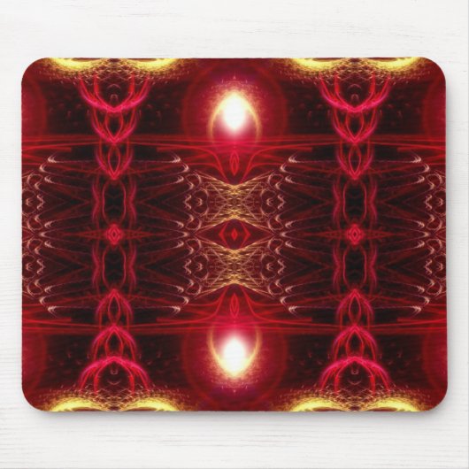 Red Light Fractal Mousepad Muismat (Voorkant)