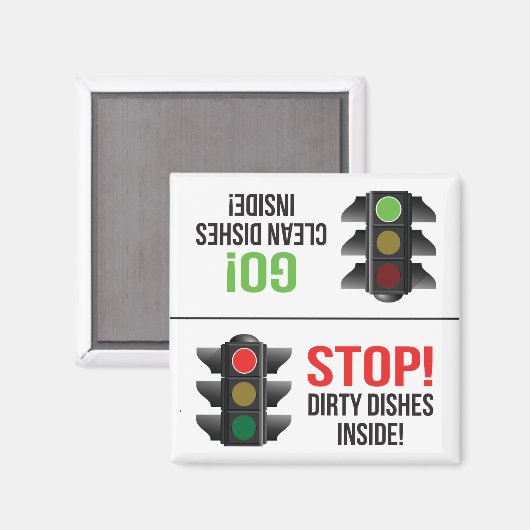 Red Light Green Light Dishwasmachine Magnet (Voorkant / Achterkant)